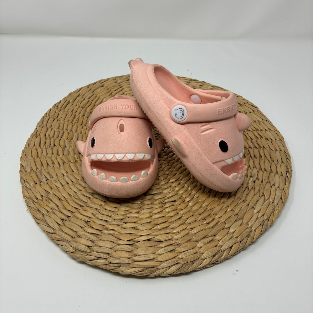 Toddler Shark Clogs Pink Size‎ 150 Summer Beach Pool Water Shoes Slides Slip On